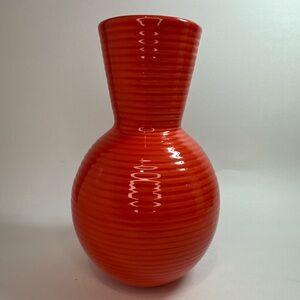7” Art Pottery Poppy Red Orange Fiesta-style Vase - Small